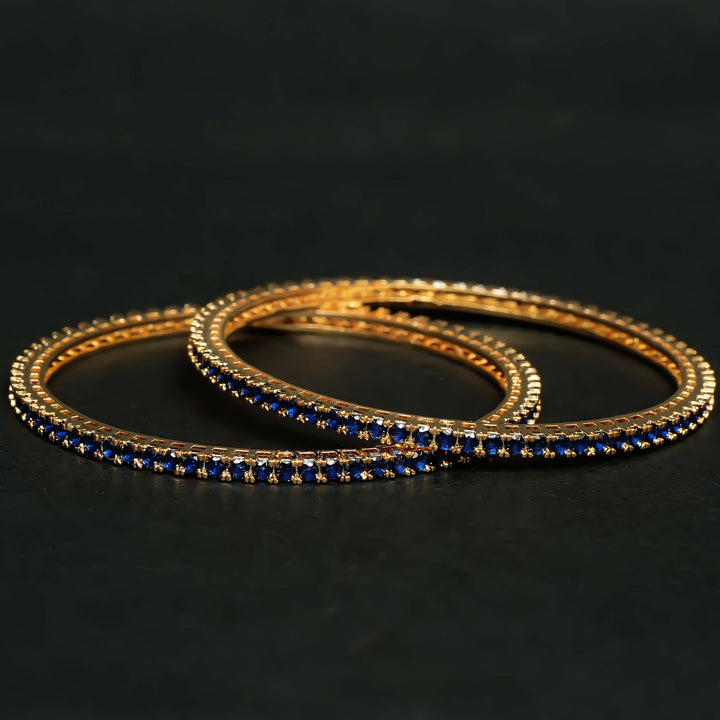 Sapphire Gold Finish Bangles