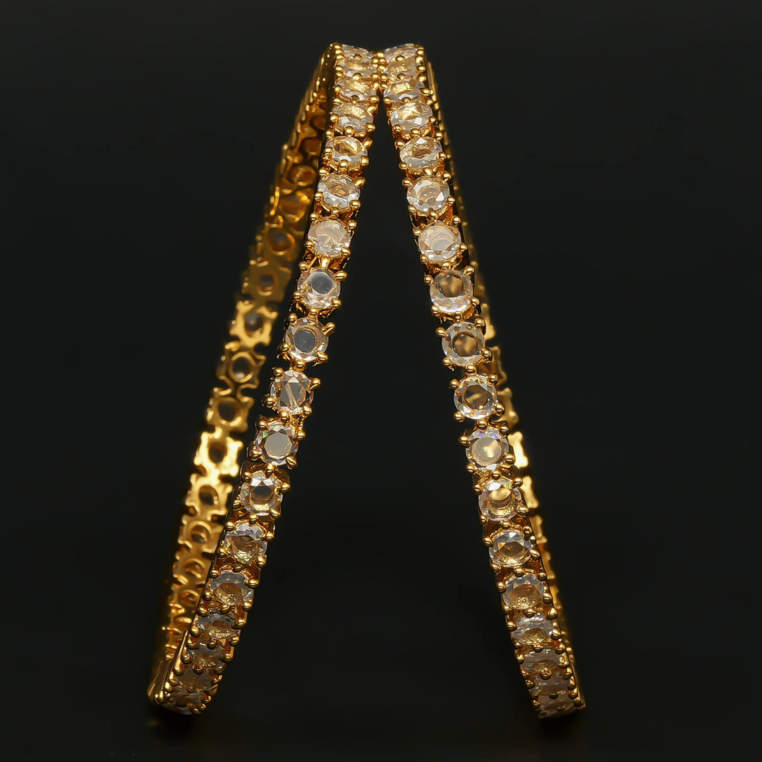 CZ Gold Finish Bangles