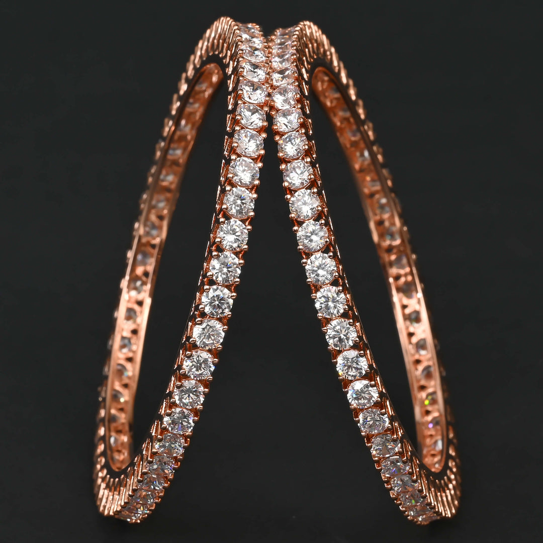 CZ Rose Gold Bangles