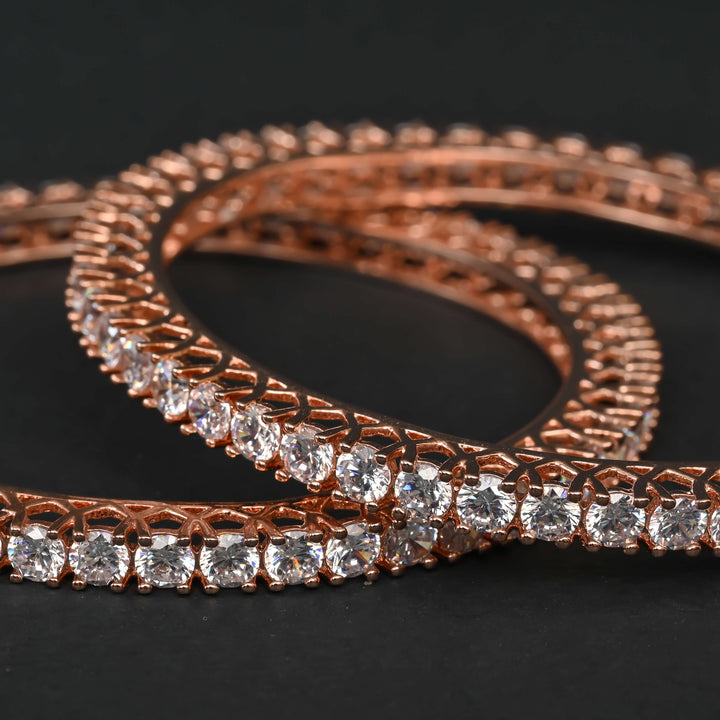 CZ Rose Gold Bangles