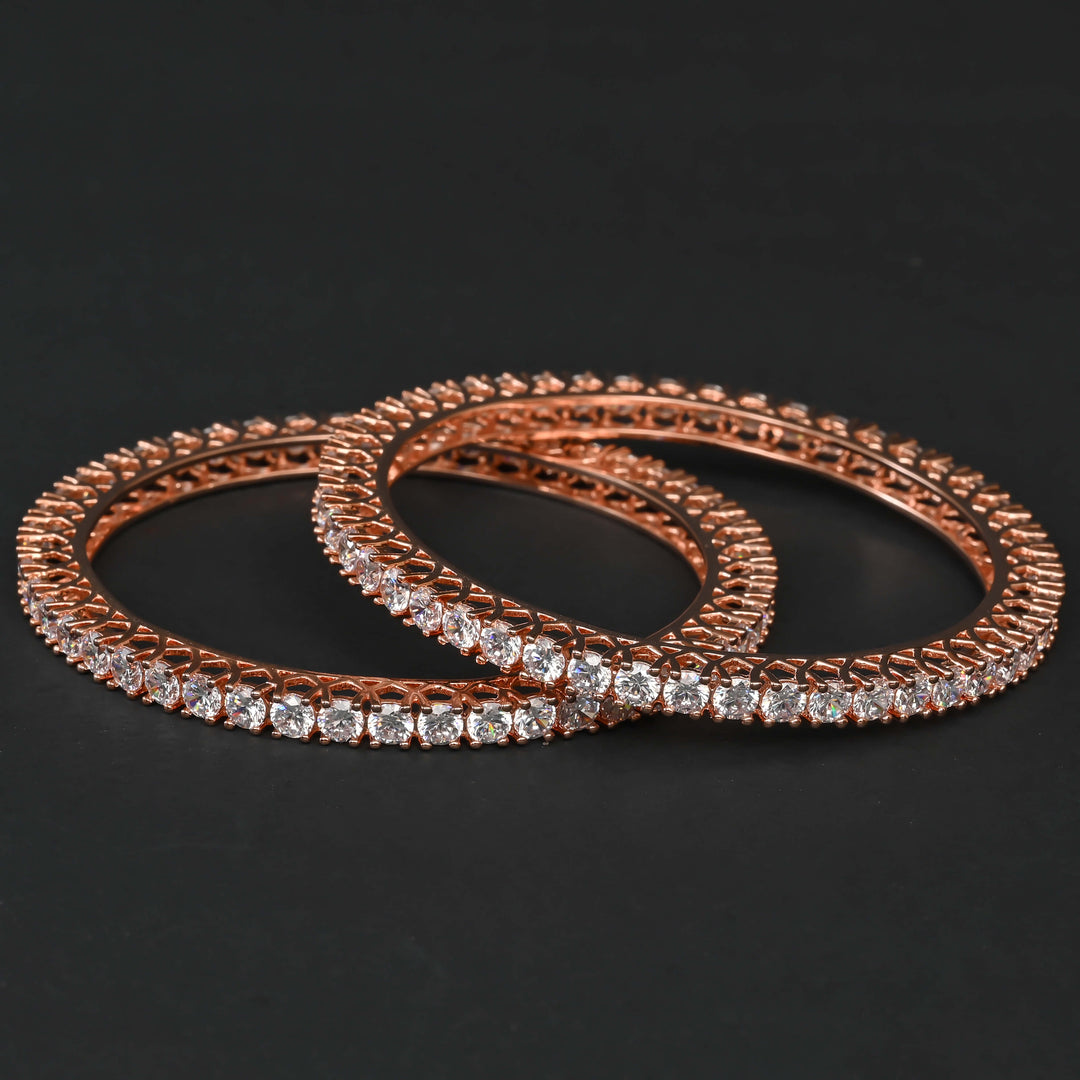 CZ Rose Gold Bangles