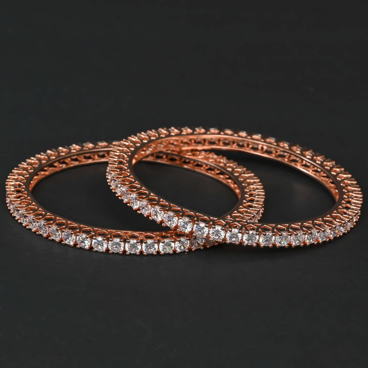 CZ Rose Gold Bangles