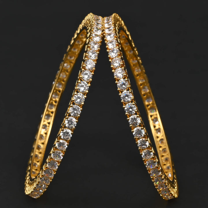 CZ Gold Finish Bangles