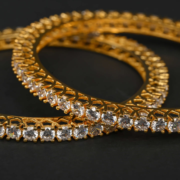 CZ Gold Finish Bangles