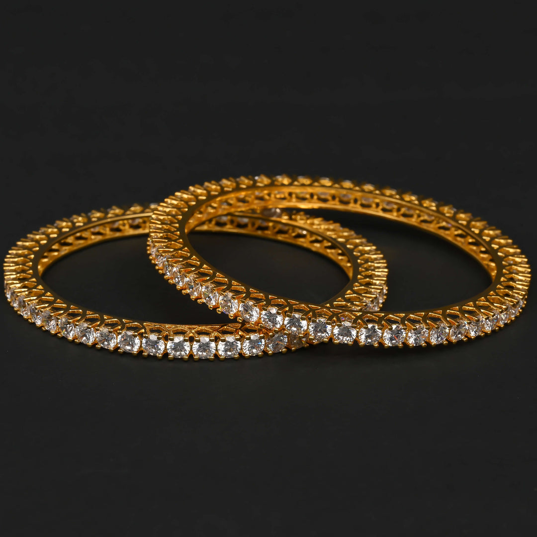 CZ Gold Finish Bangles