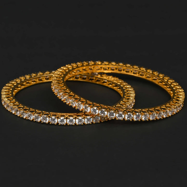 CZ Gold Finish Bangles