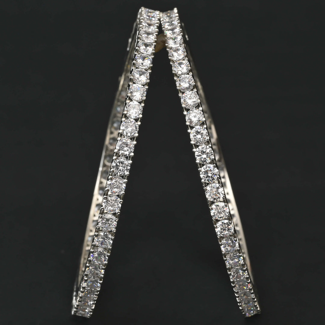 CZ White Gold Bangles
