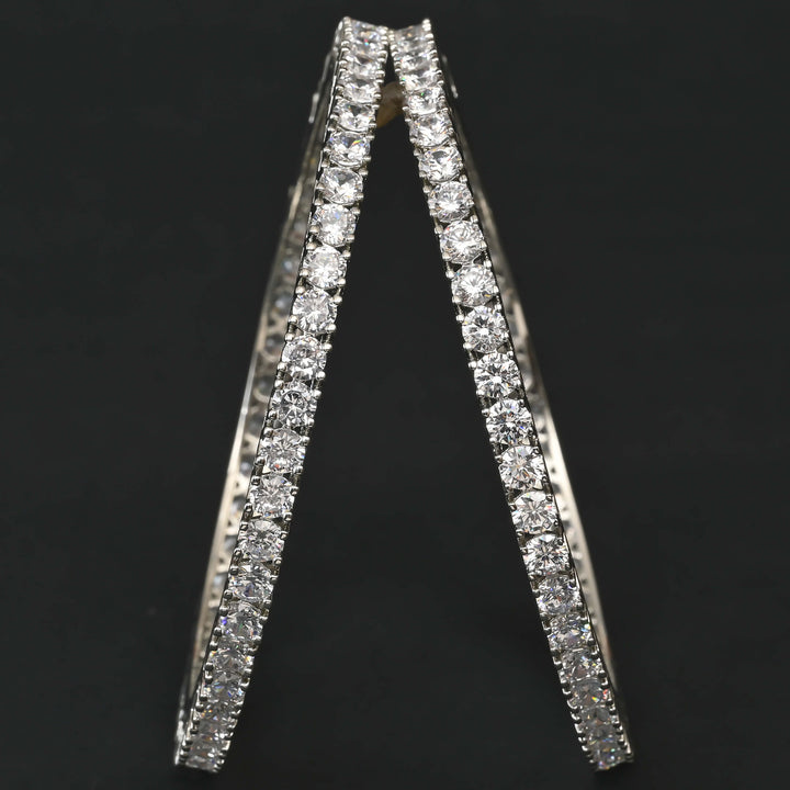 CZ White Gold Bangles