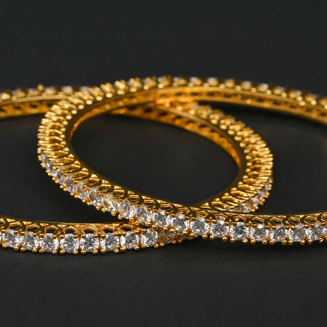 CZ Gold Finish Bangles