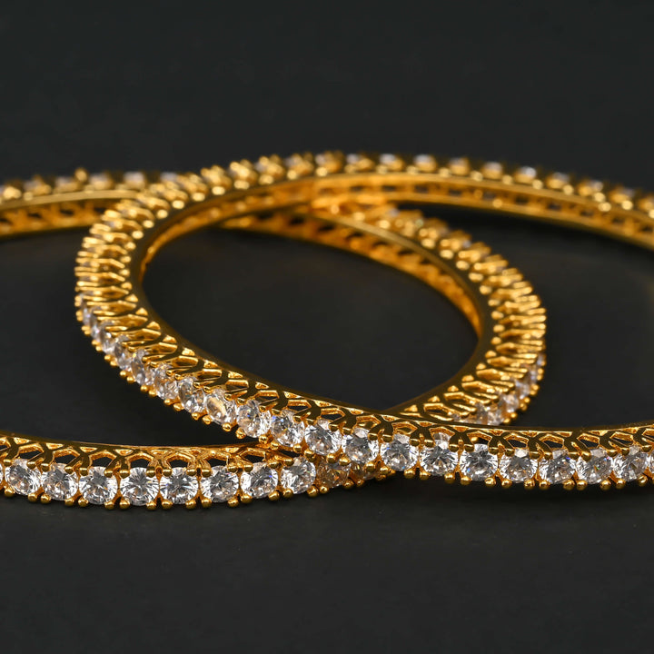 CZ Gold Finish Bangles