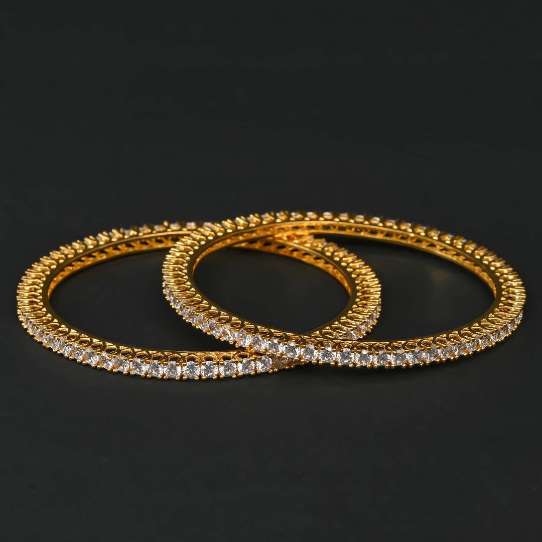 CZ Gold Finish Bangles