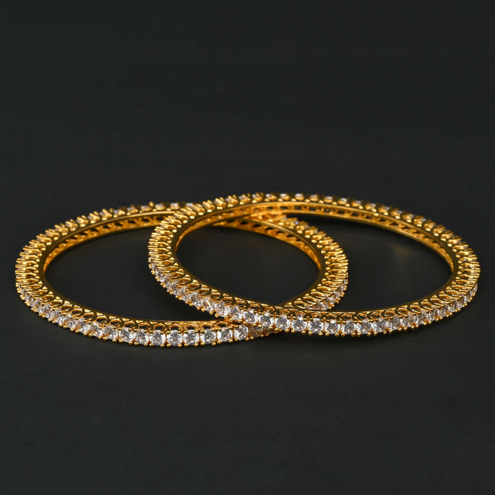 CZ Gold Finish Bangles