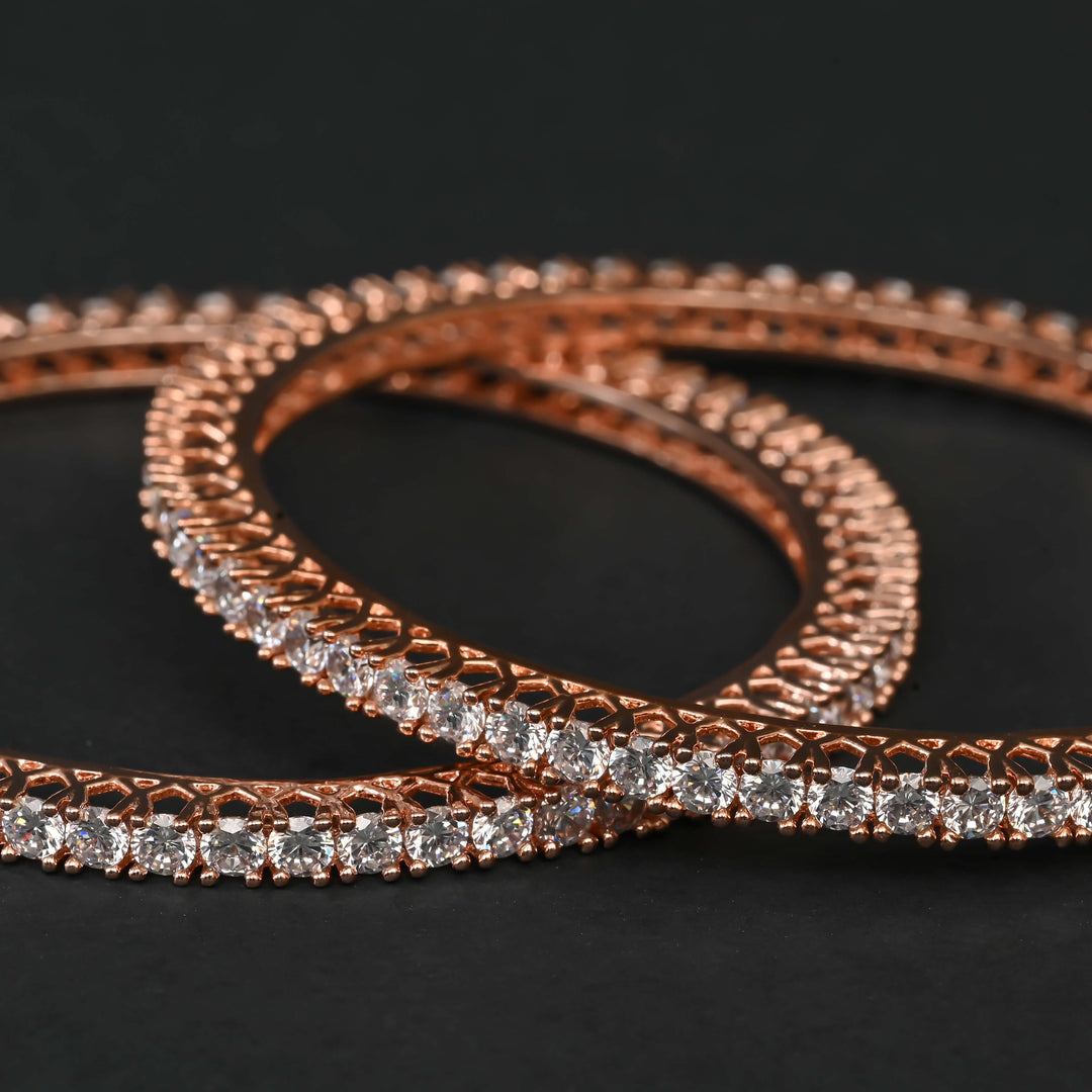 CZ Rose Gold Bangles