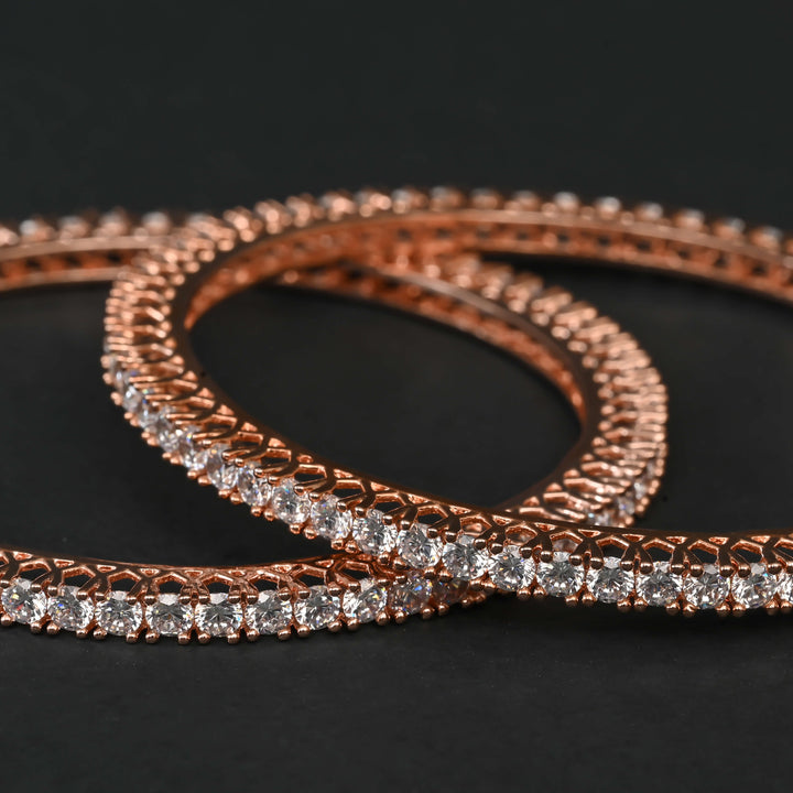 CZ Rose Gold Bangles