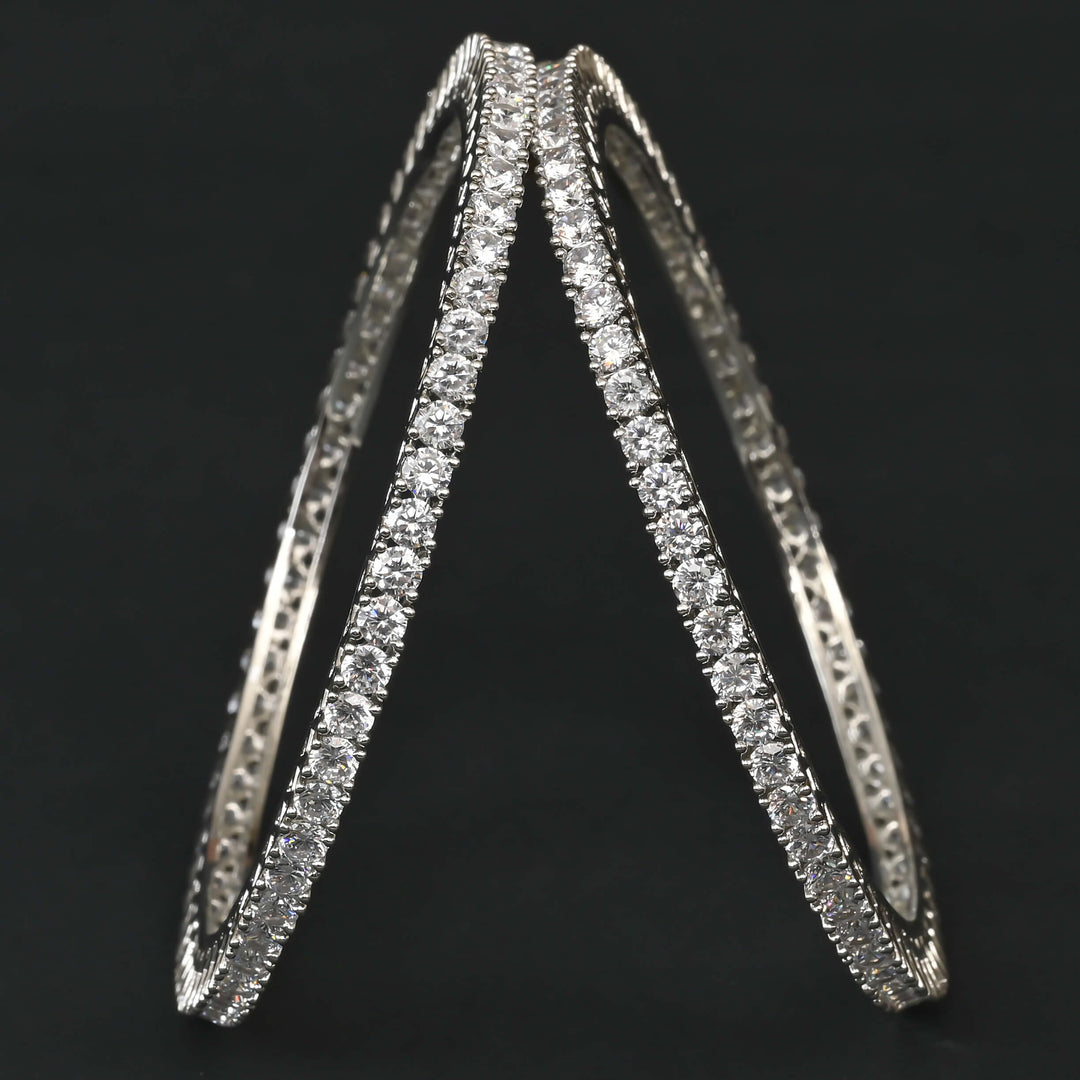 CZ White Gold Bangles