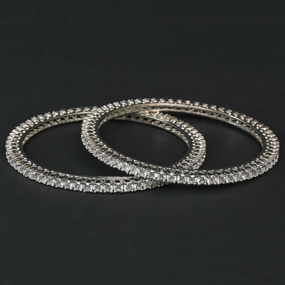 CZ White Gold Bangles