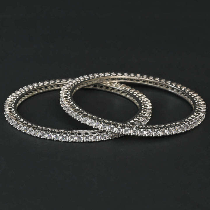 CZ White Gold Bangles