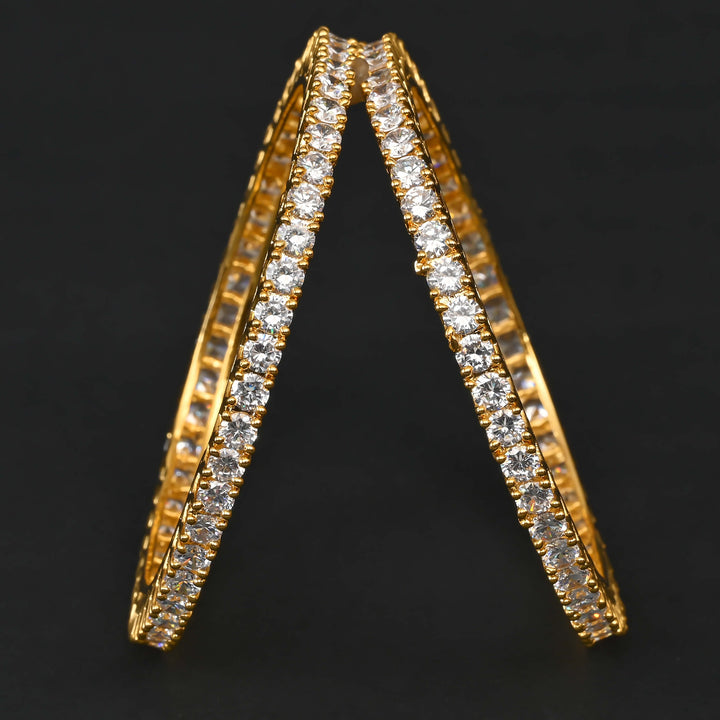 CZ Gold Finish Bangles