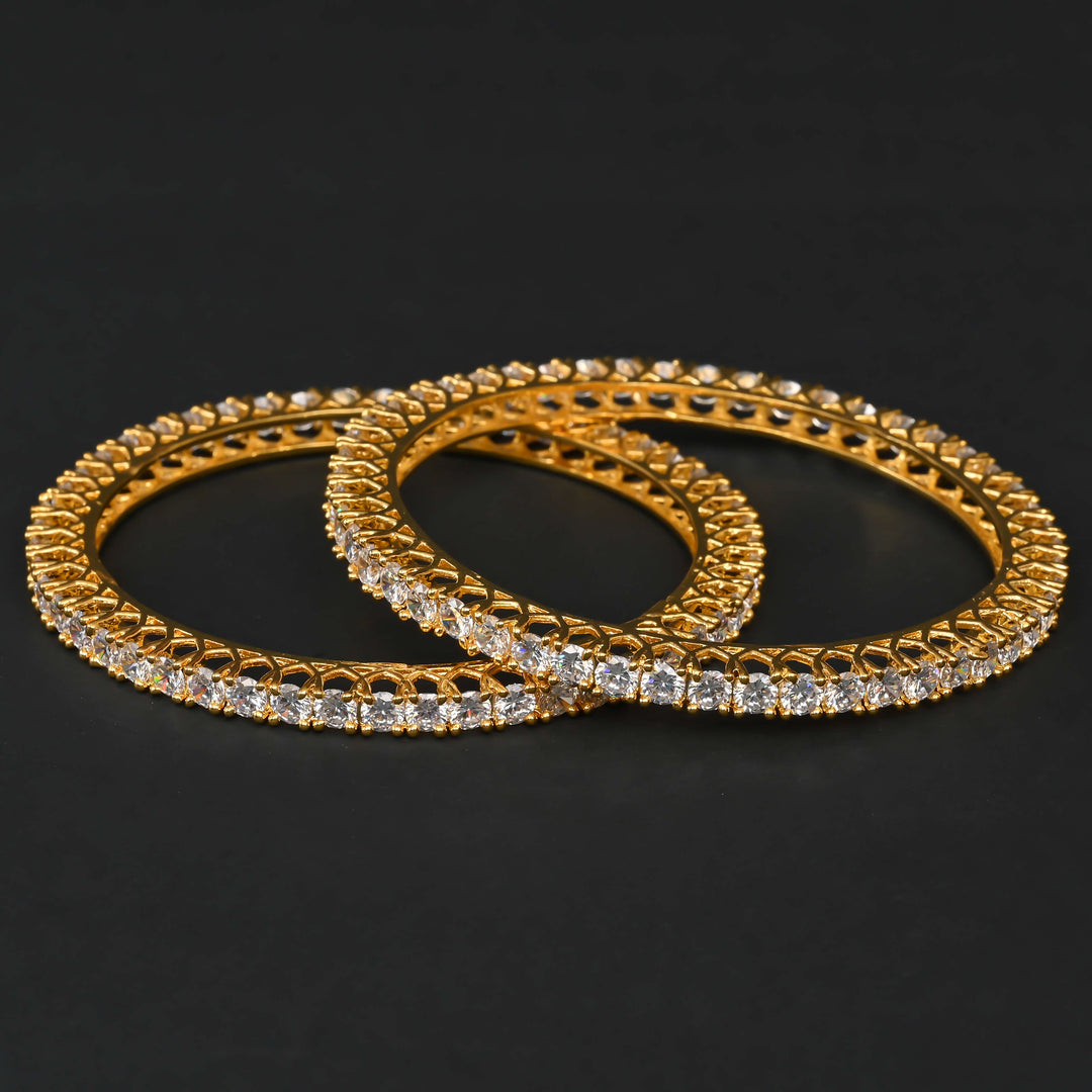 CZ Gold Finish Bangles