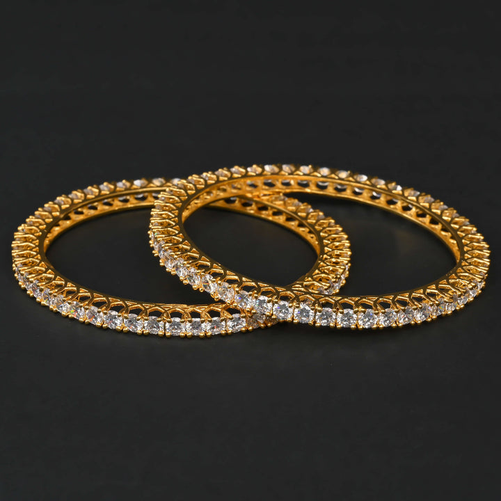 CZ Gold Finish Bangles