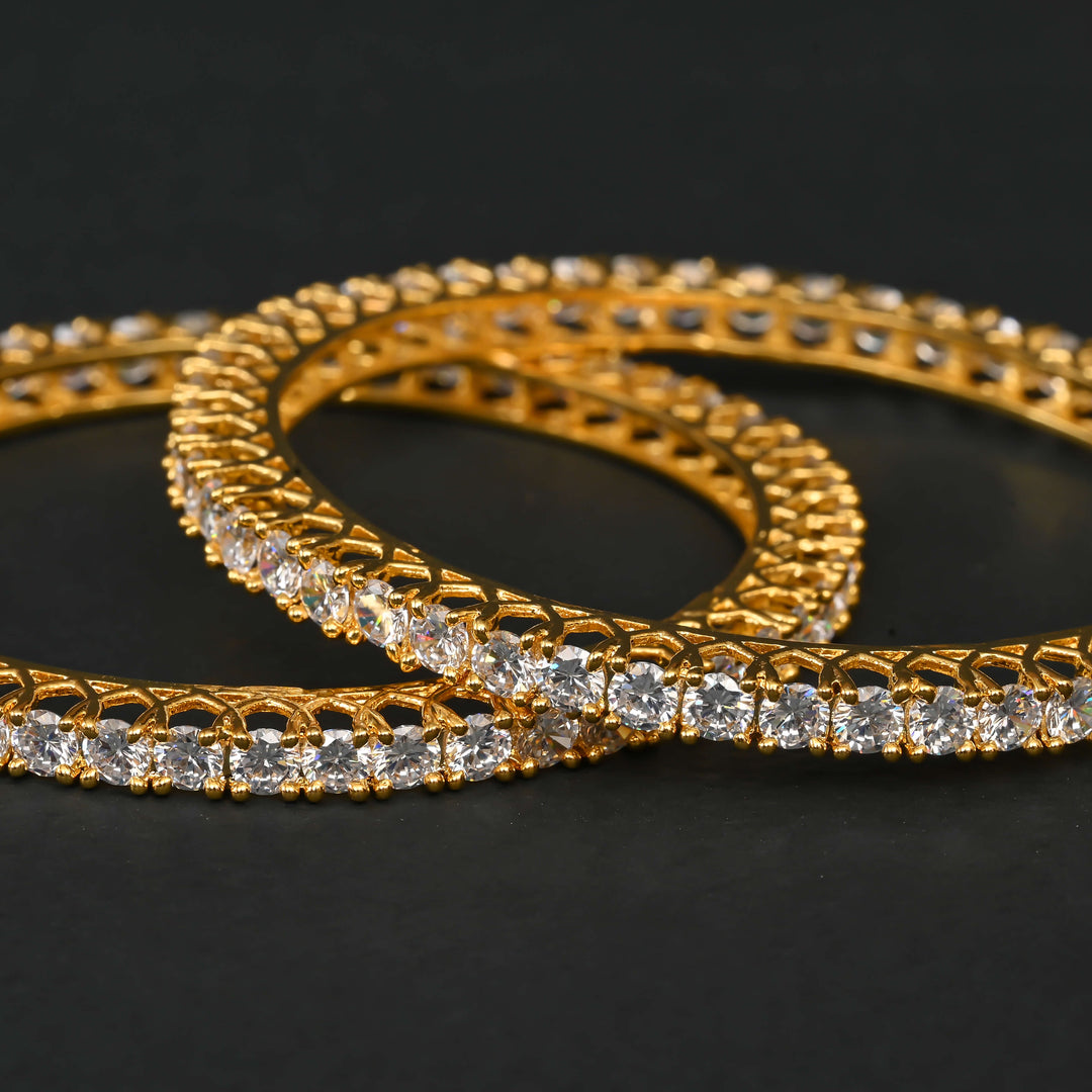 CZ Gold Finish Bangles