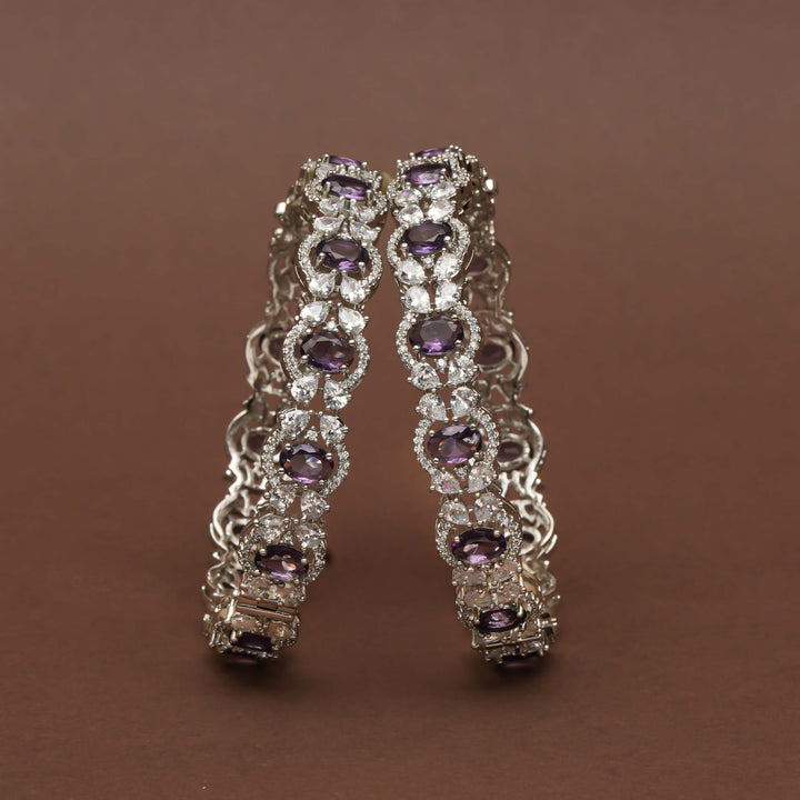 CZ White Gold Bangles