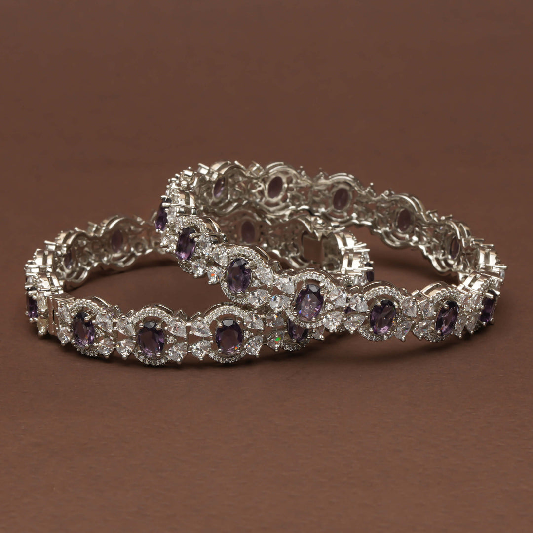 CZ White Gold Bangles