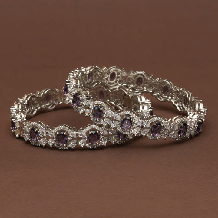 CZ White Gold Bangles