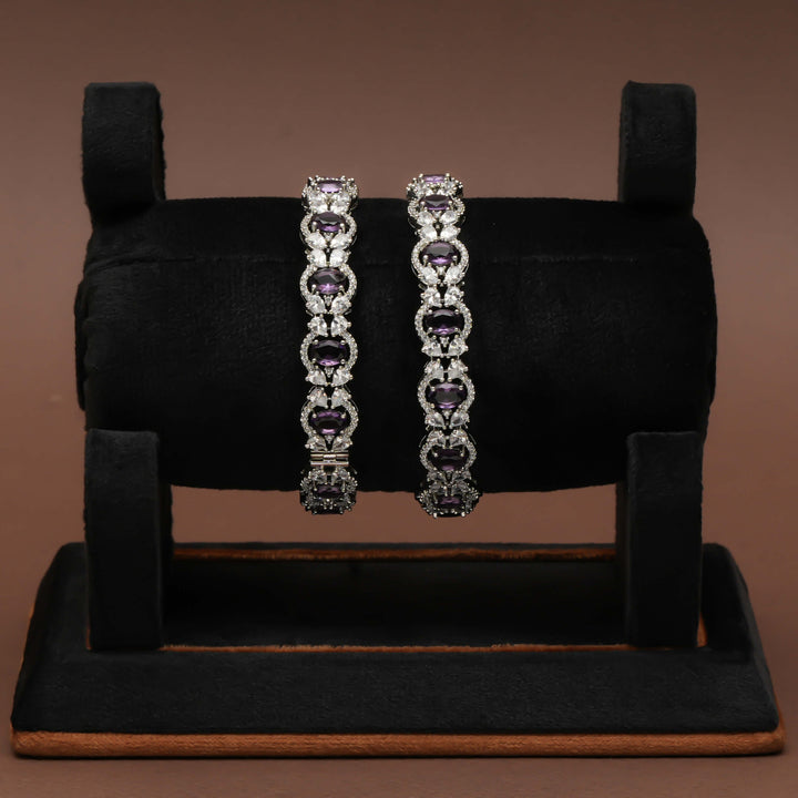 CZ White Gold Bangles