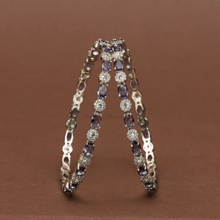 CZ White Gold Bangles