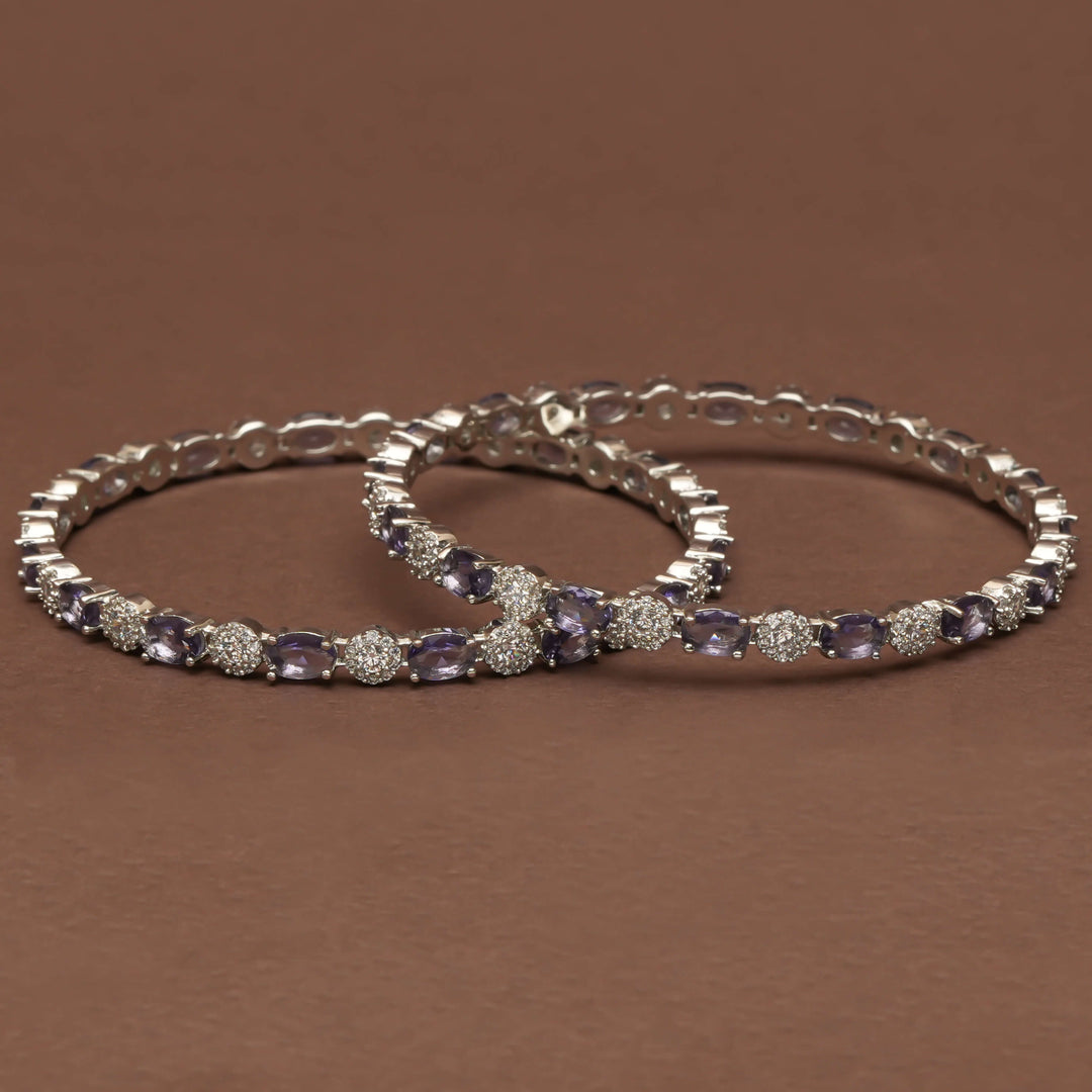 CZ White Gold Bangles