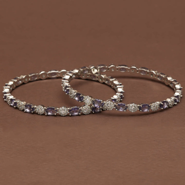 CZ White Gold Bangles
