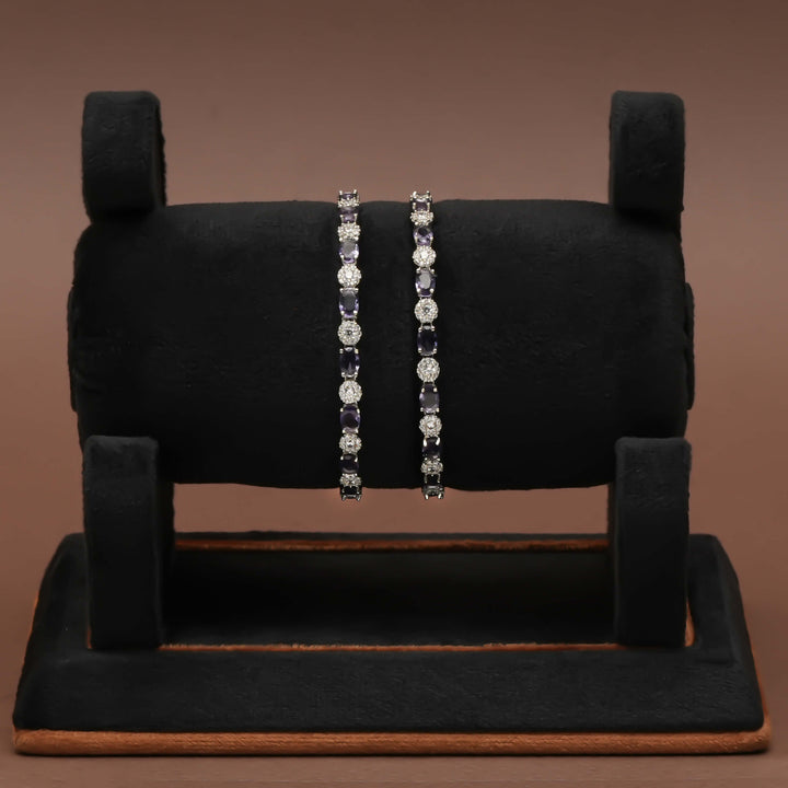 CZ White Gold Bangles