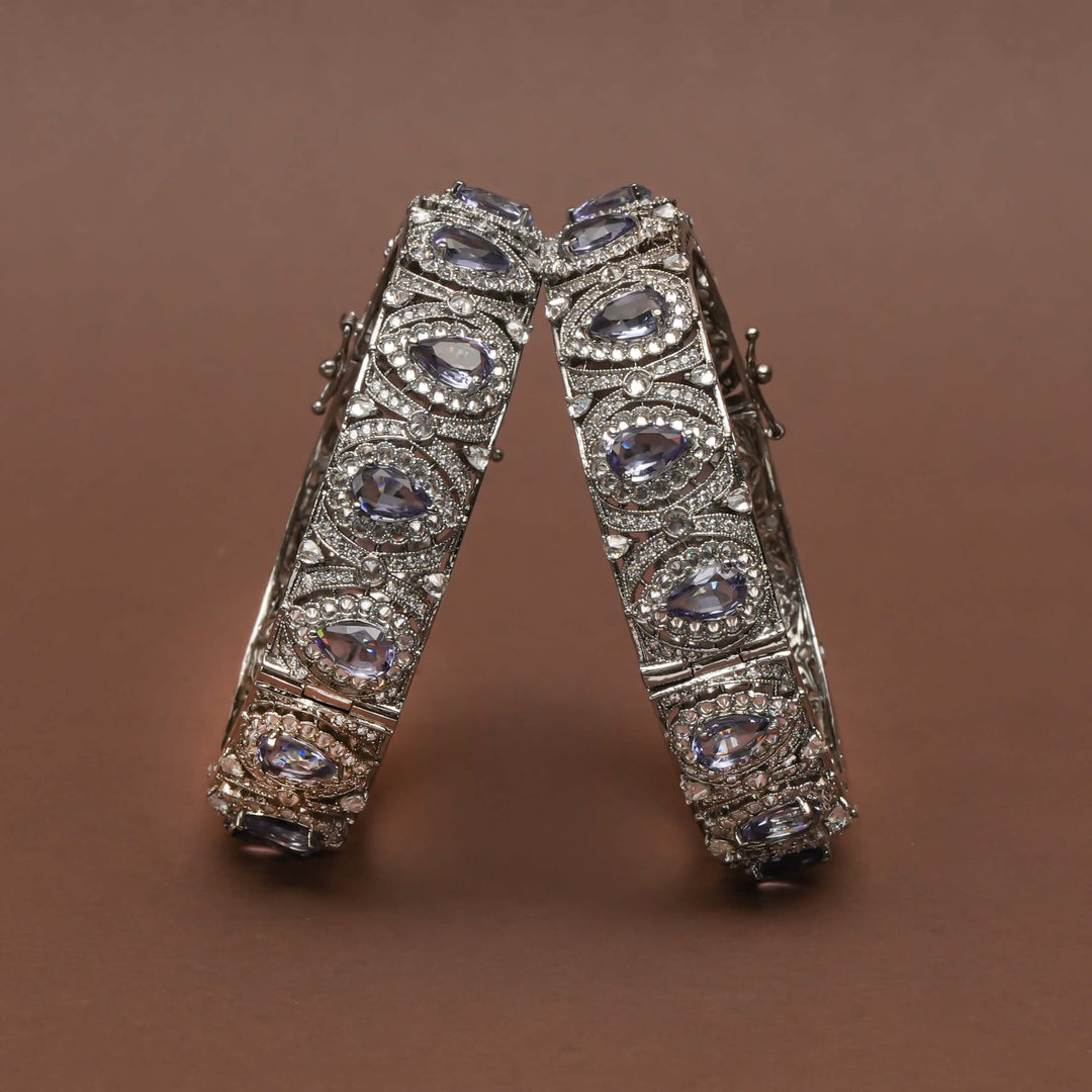 CZ White Gold Bangles