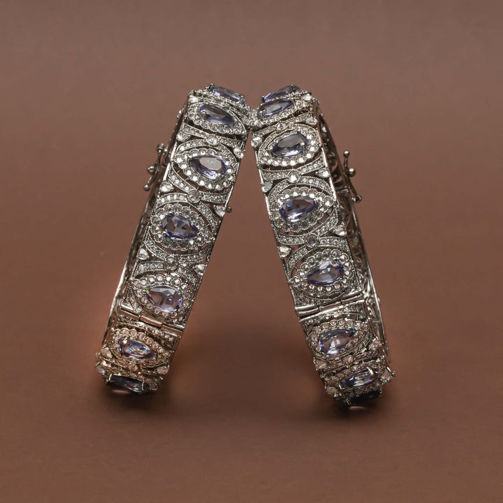 CZ White Gold Bangles