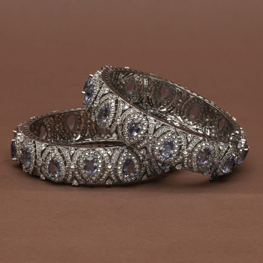 CZ White Gold Bangles