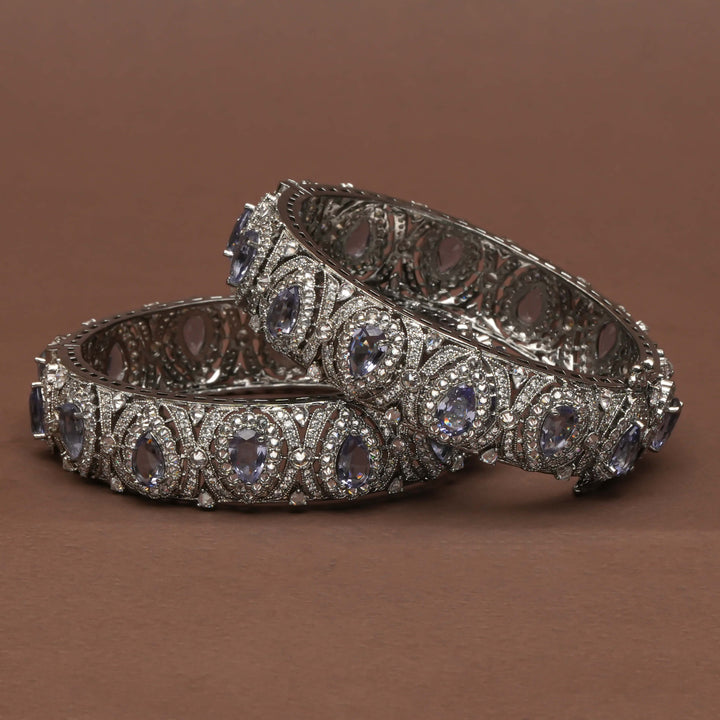 CZ White Gold Bangles