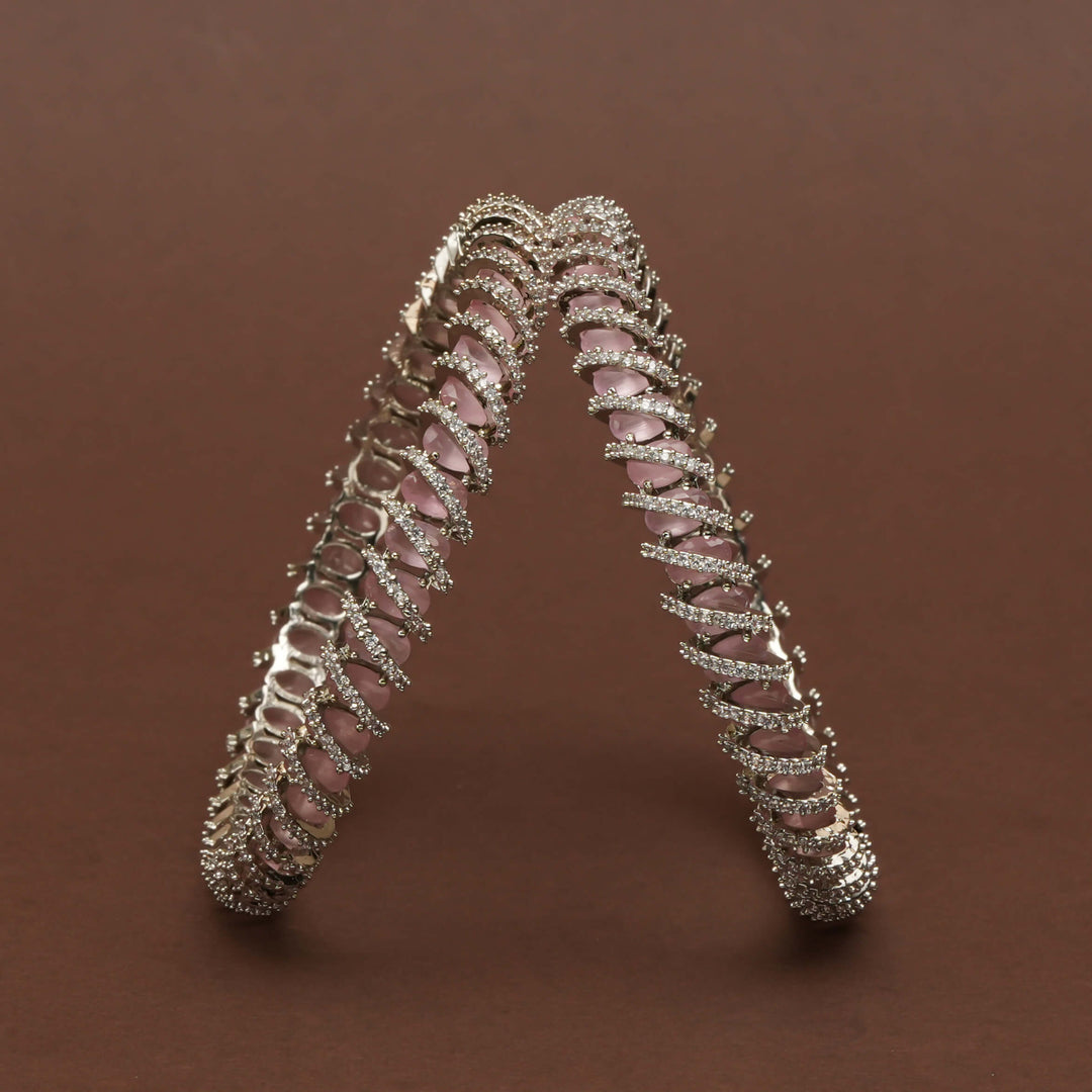 CZ White Gold Bangles