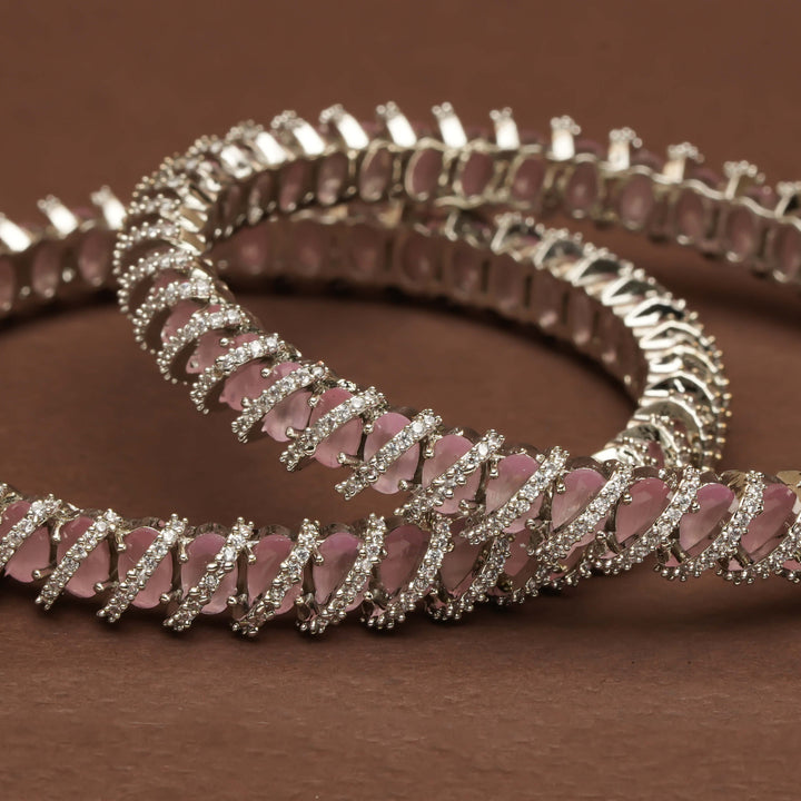 CZ White Gold Bangles