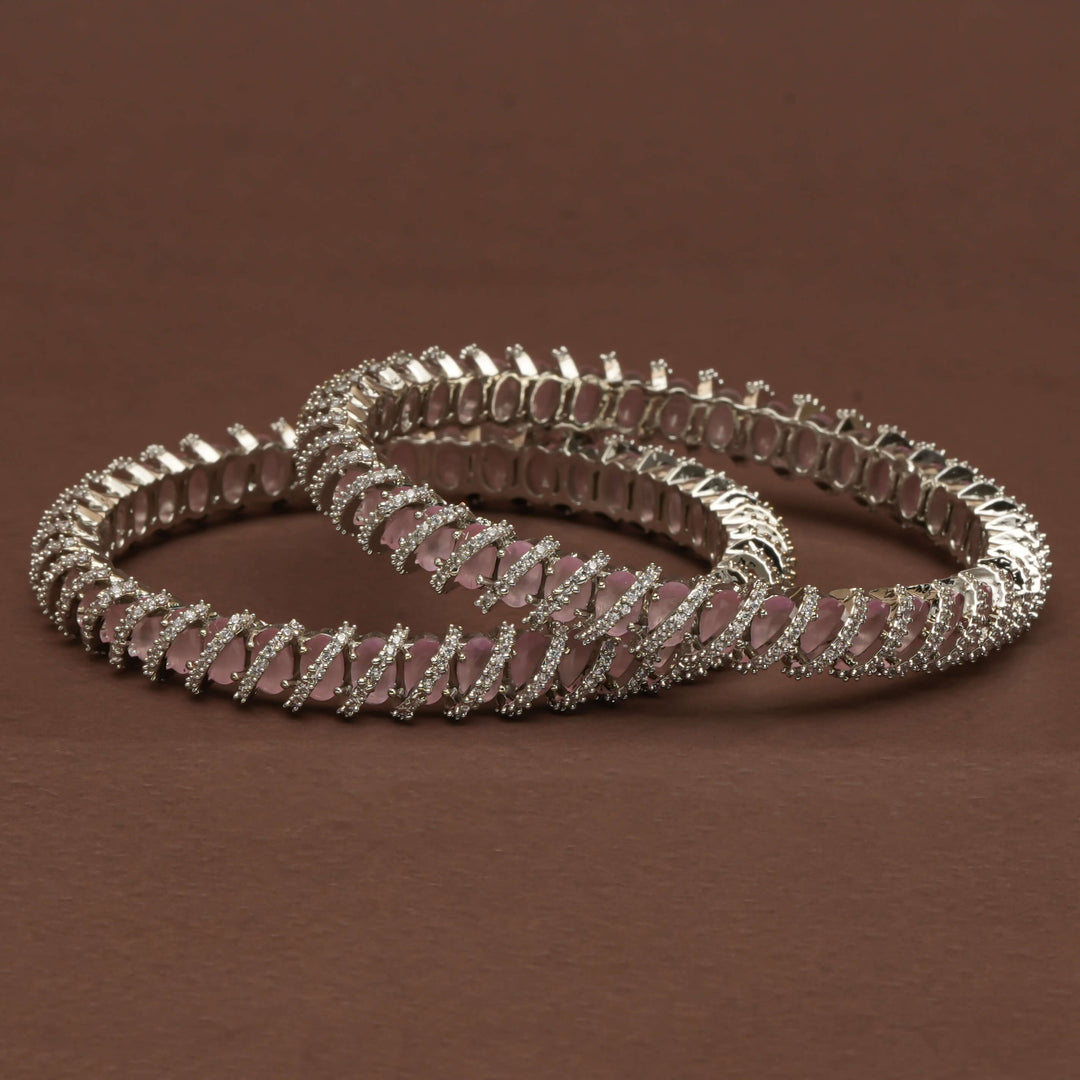 CZ White Gold Bangles