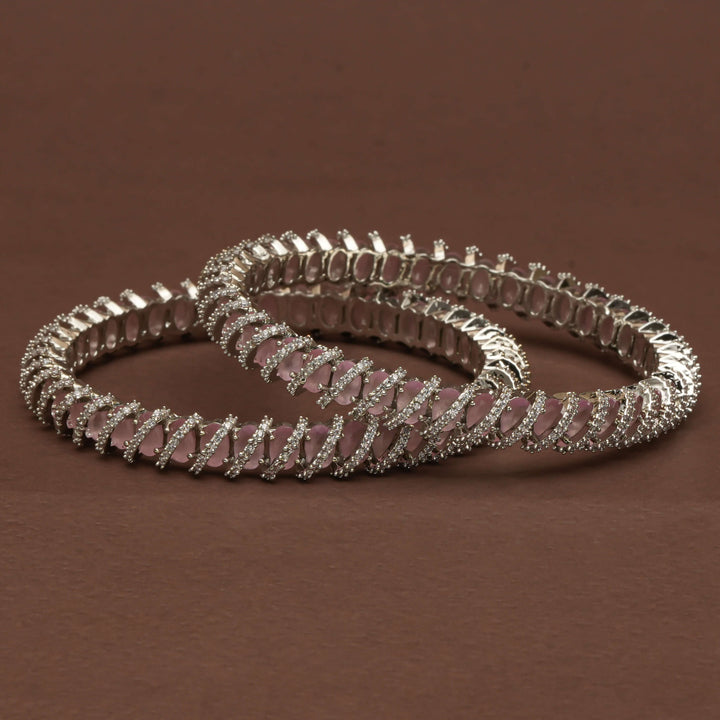 CZ White Gold Bangles