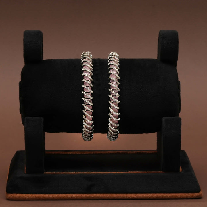 CZ White Gold Bangles