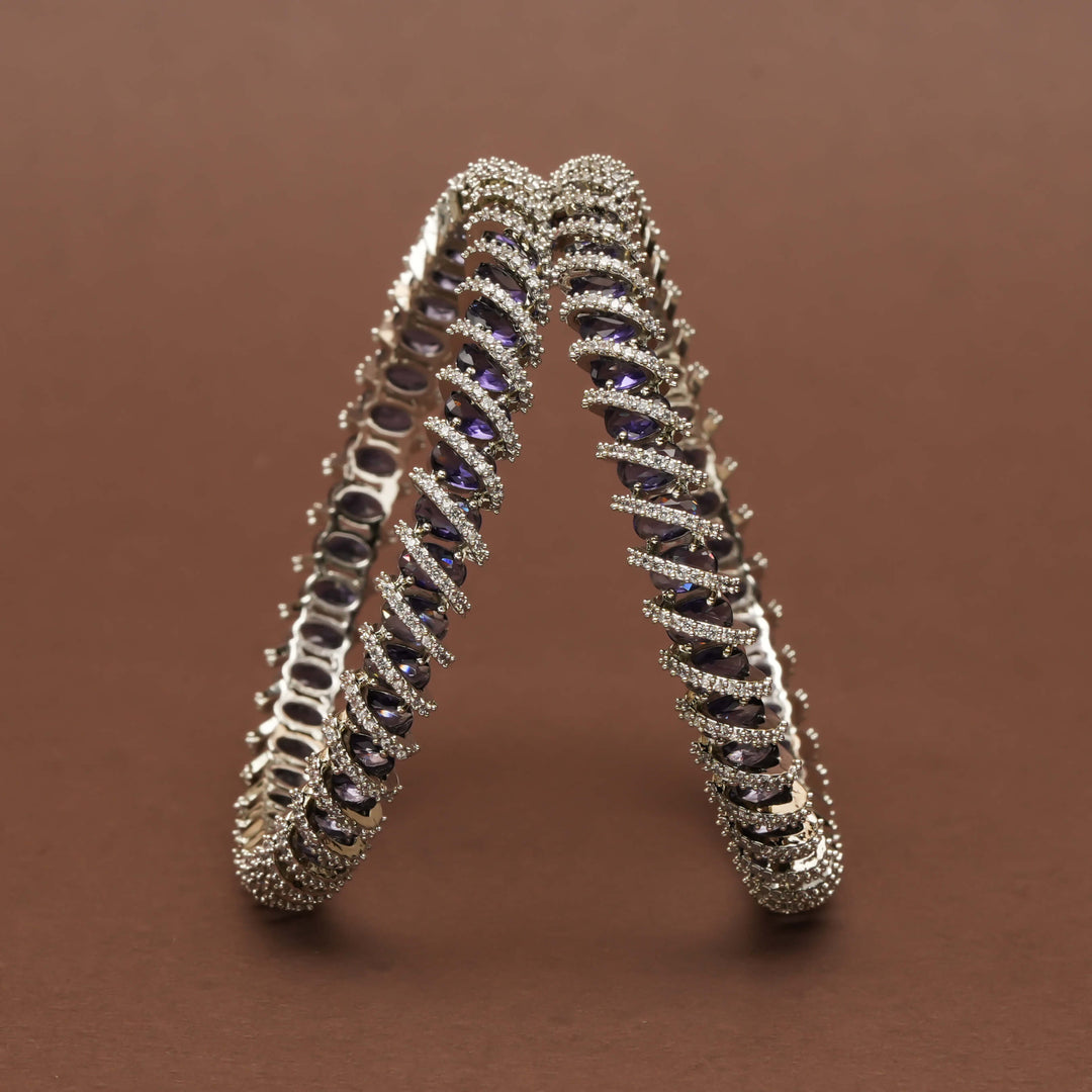 CZ White Gold Bangles