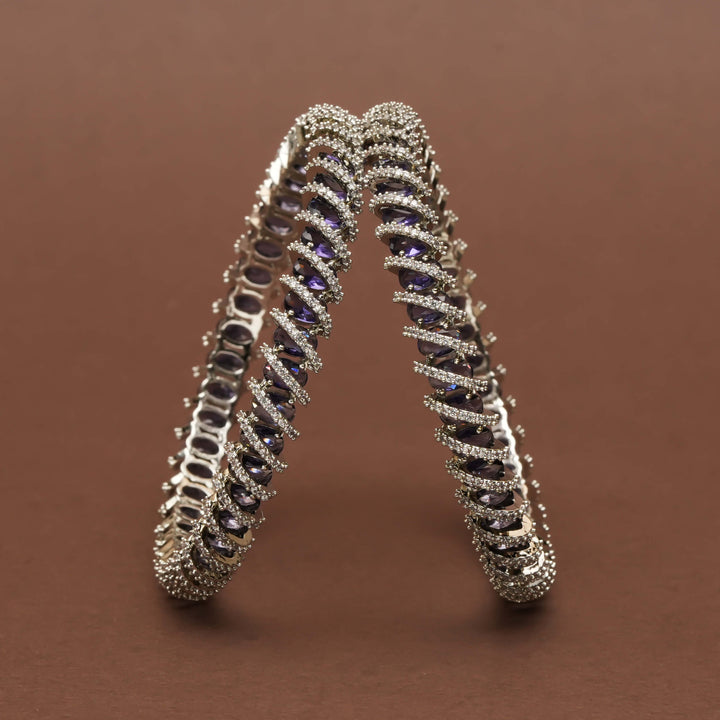 CZ White Gold Bangles