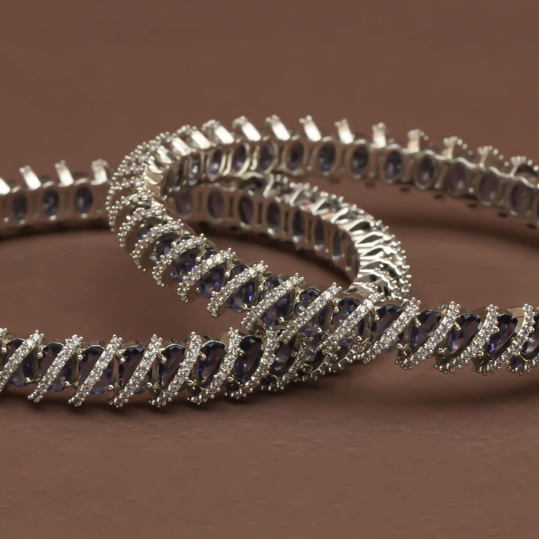 CZ White Gold Bangles