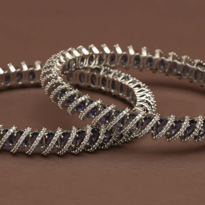 CZ White Gold Bangles