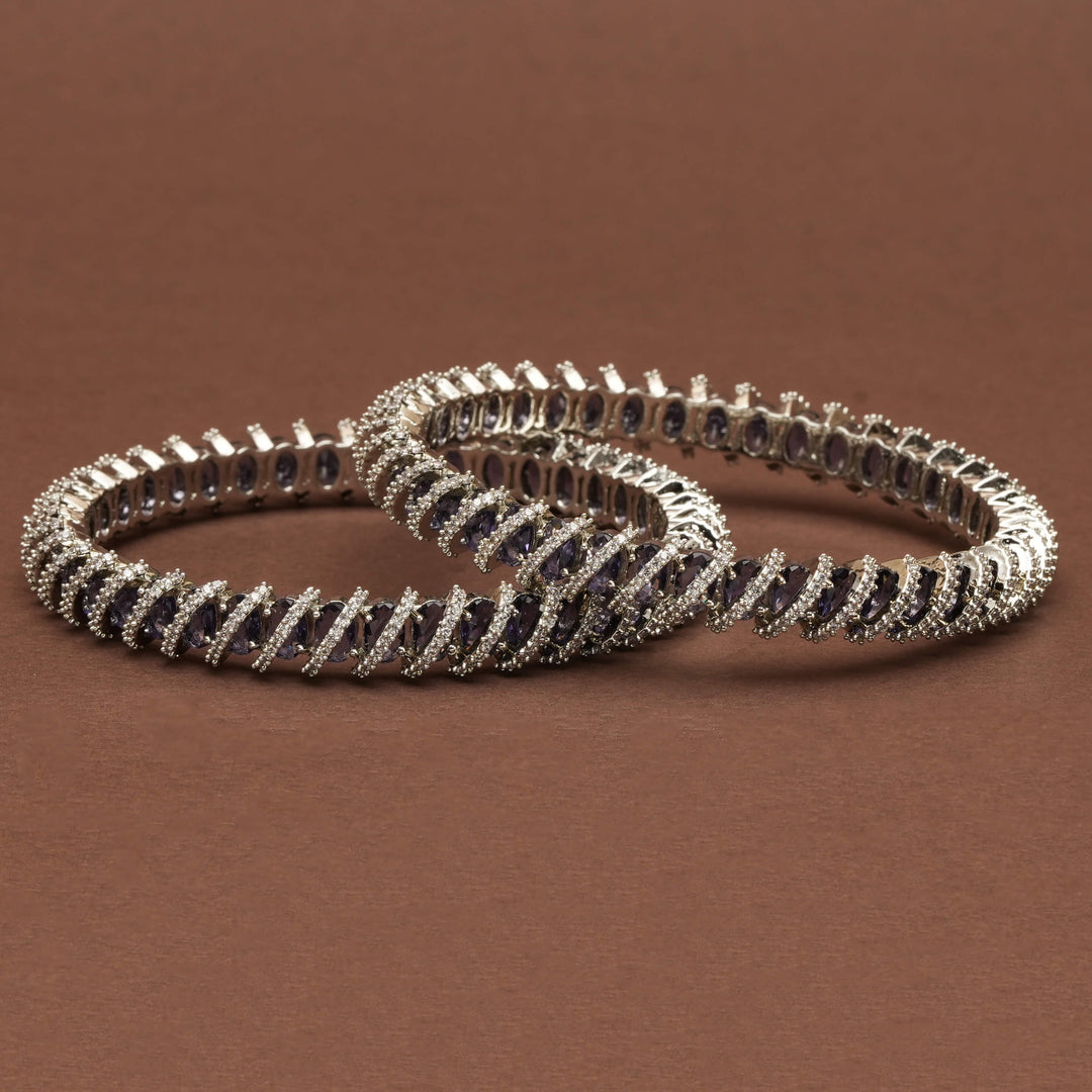 CZ White Gold Bangles