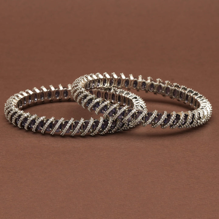 CZ White Gold Bangles