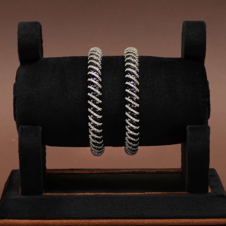 CZ White Gold Bangles