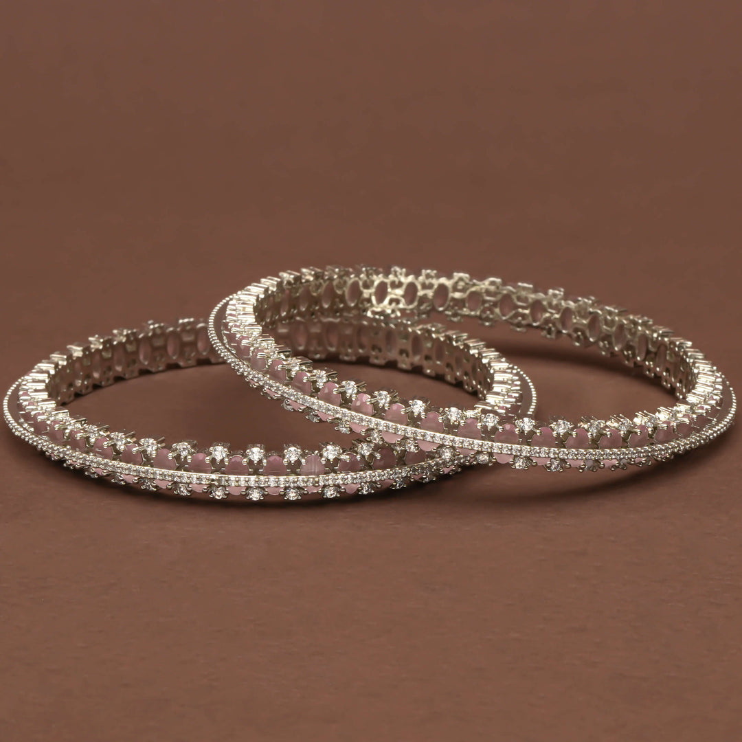 CZ White Gold Bangles